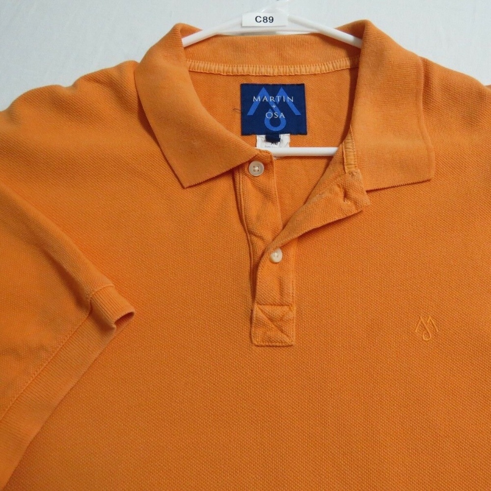 Sz XL Orange Martin + Osa Mens 100% Cotton #C89 Polo Shirt